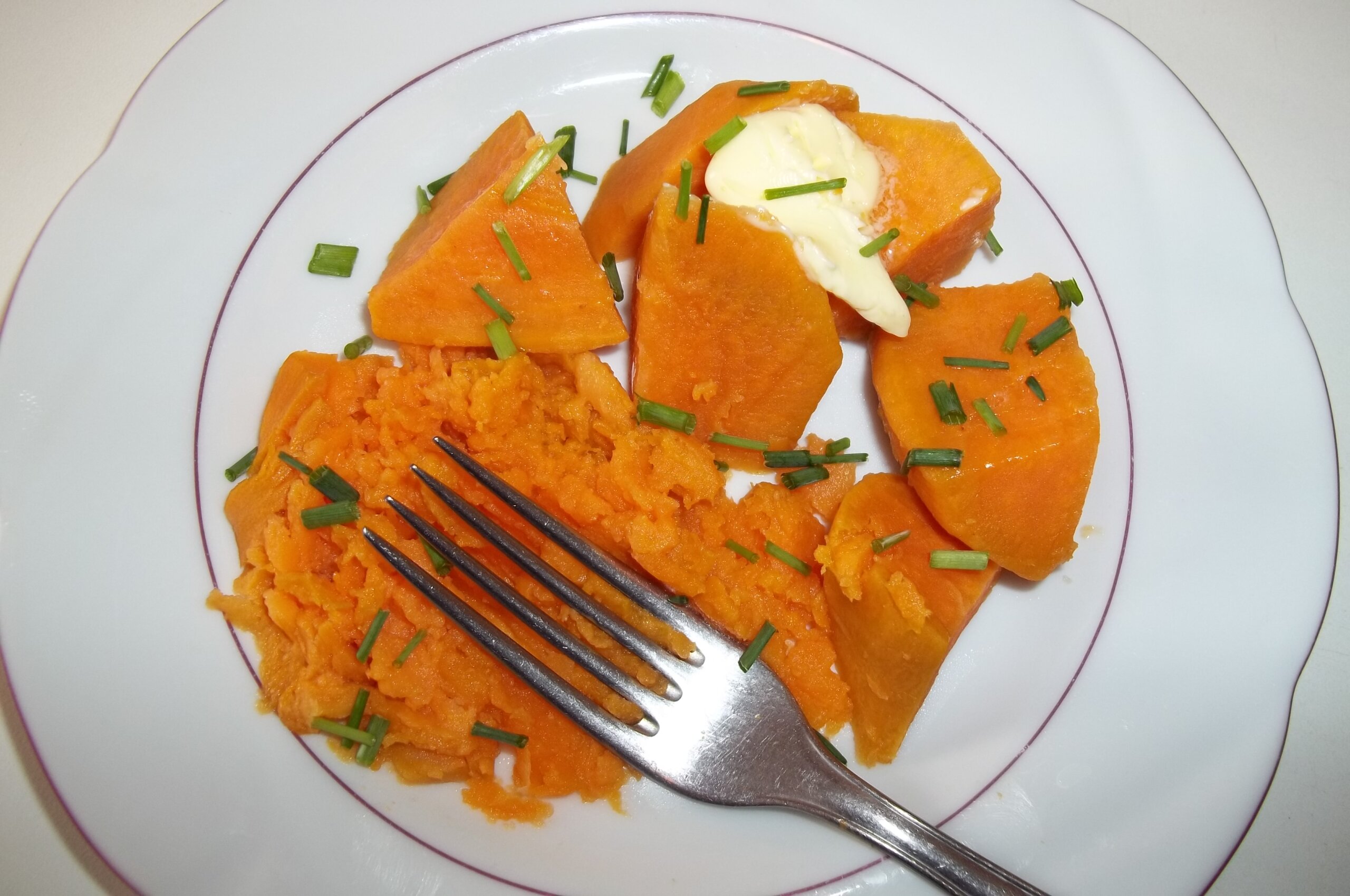 Süßkartoffel mit Butter Süßkartoffel mit Butter